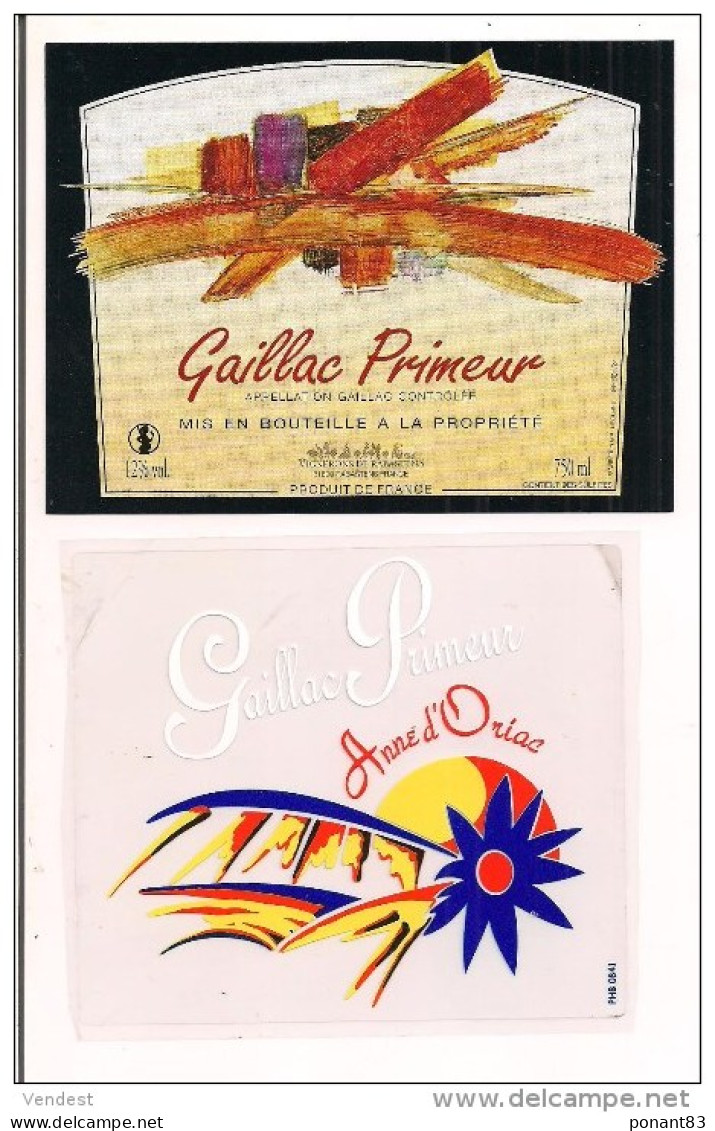 Etiquettes GAILLAC Primeur : Vignerons De Rabastens Et Anne D'Oriac - Gaillac