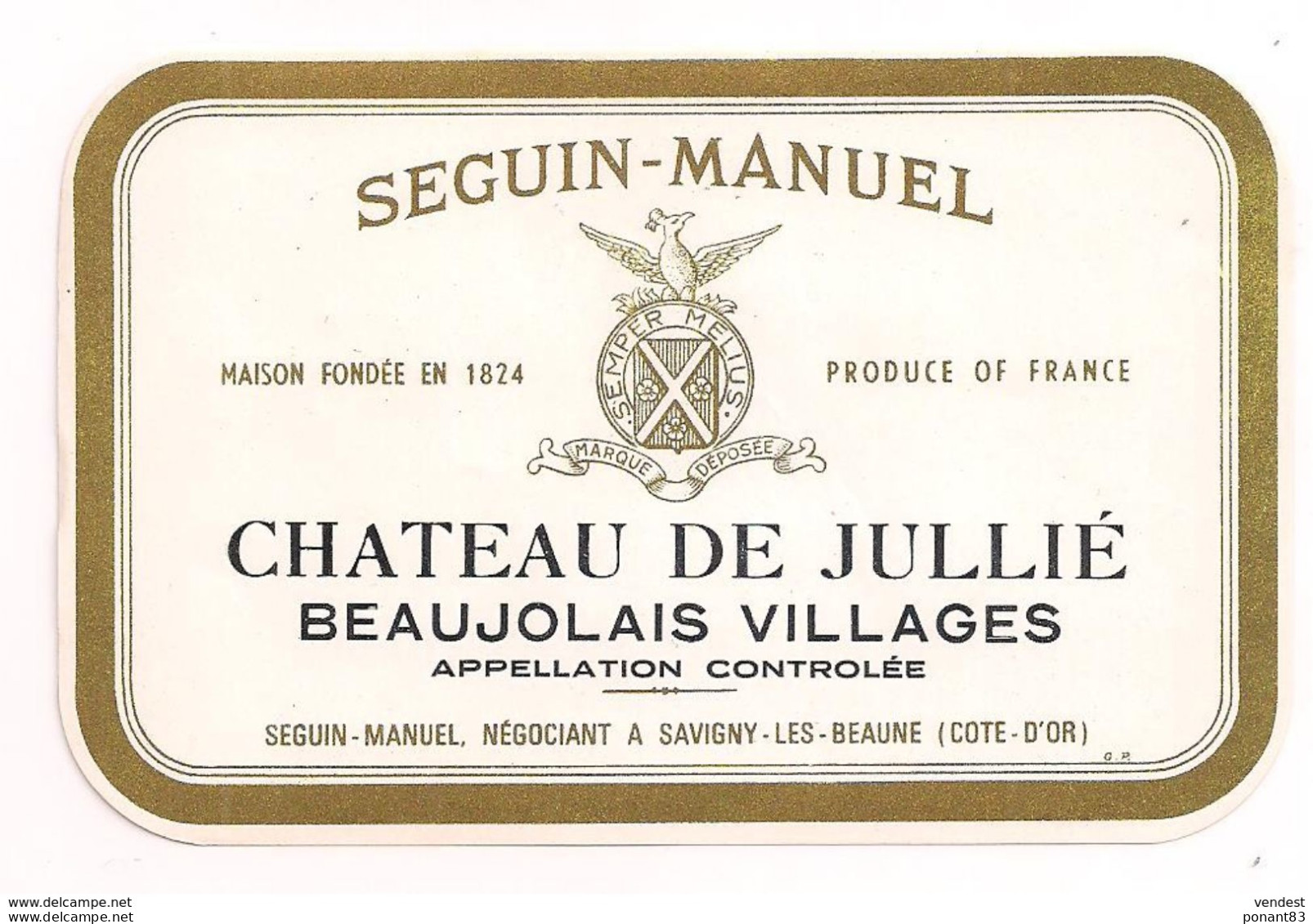 Etiquette Château De Jullié - Beaujolais Villages - Seguin-Manuel à Savigny Les Beaune - - Beaujolais