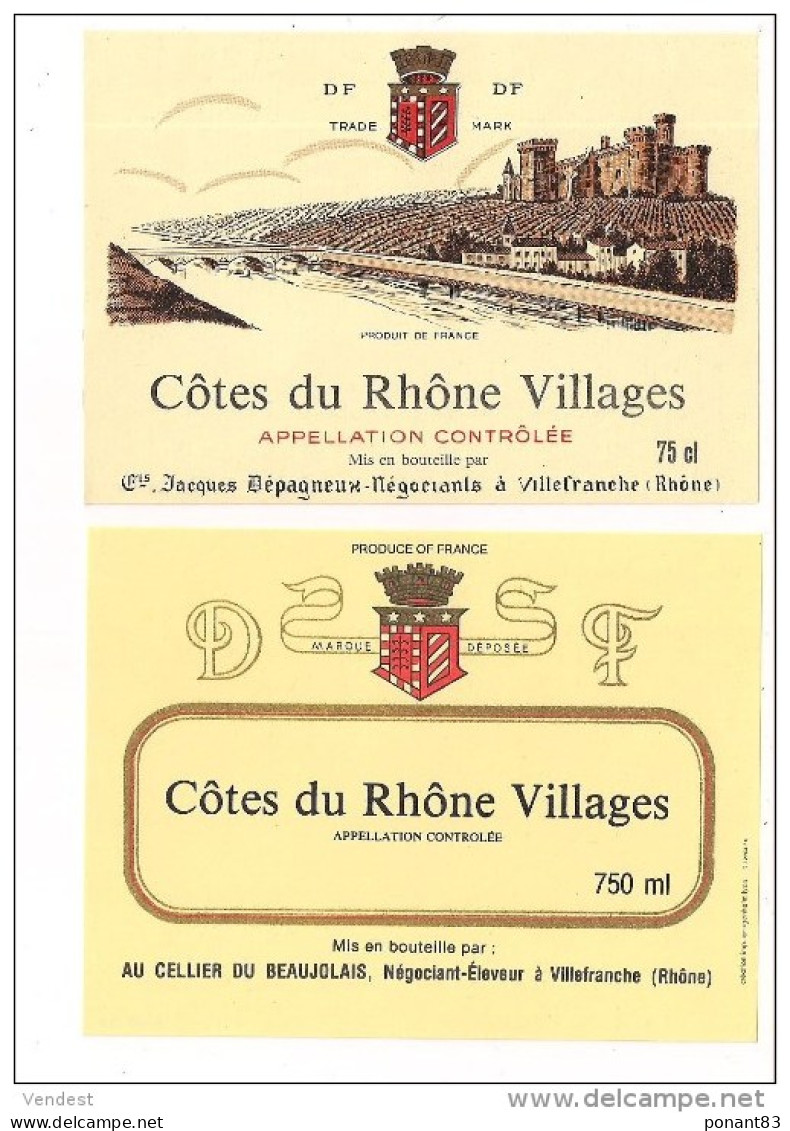 Etiquettes   Côtes Du Rhône   - J.Dépagneux  - - Côtes Du Rhône