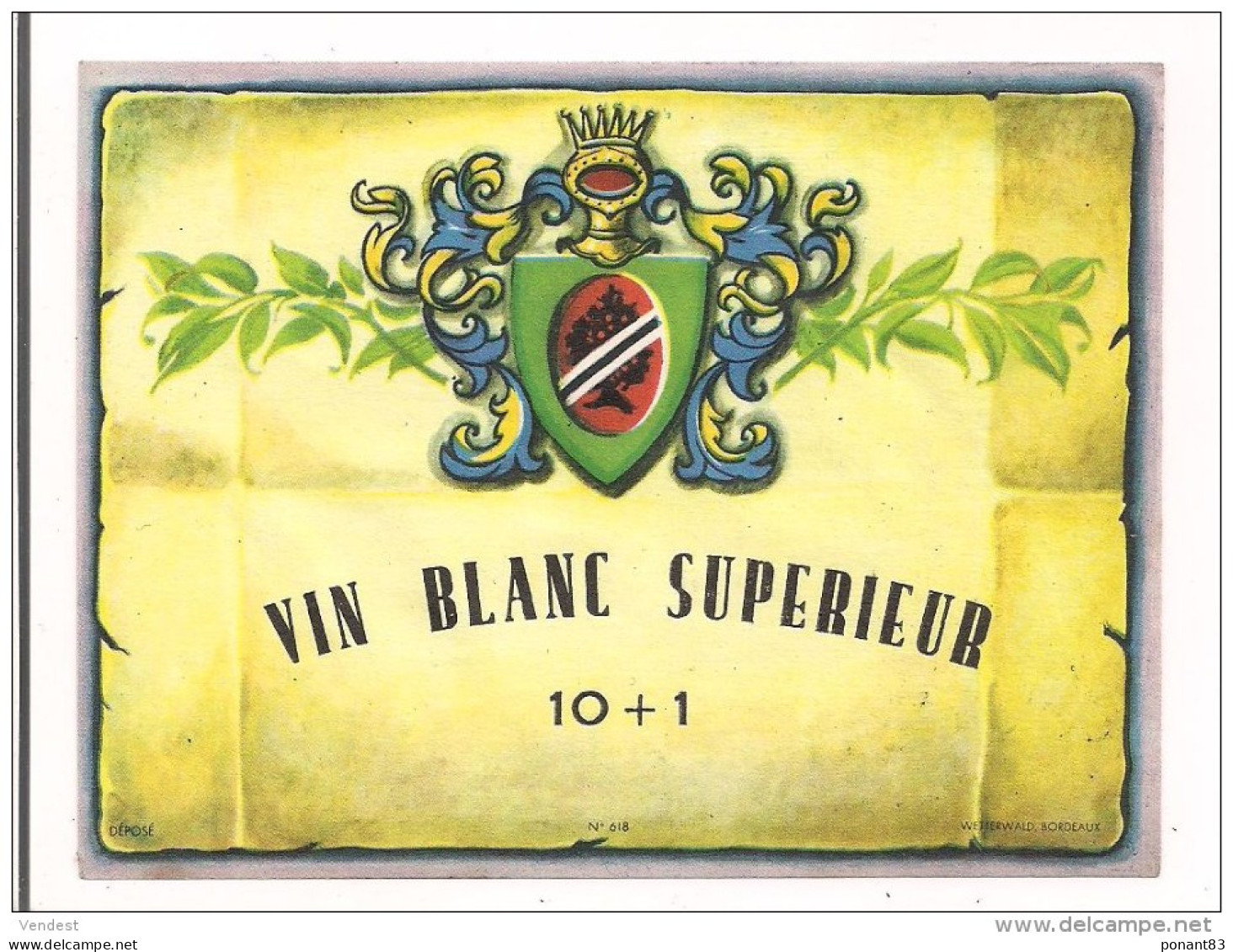 Etiquette Vin Blanc Supérieur - Wetterwald - - Blancs