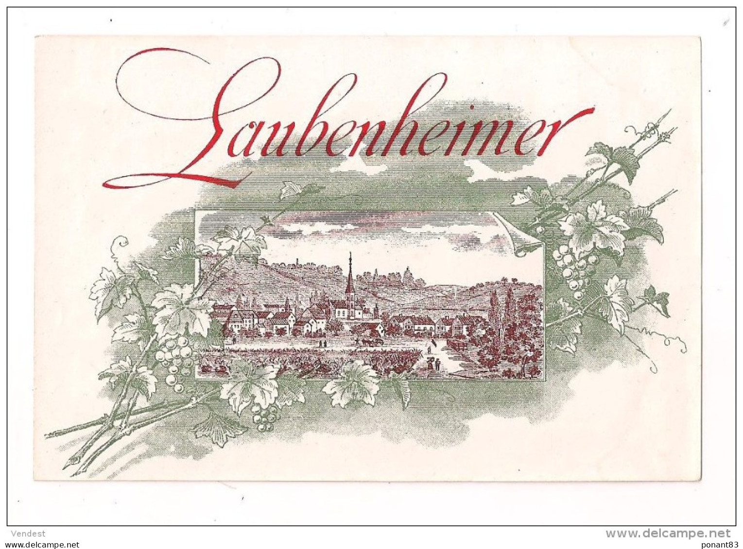 Etiquette Vin D'Allemagne  Laubenheimer - - - Witte Wijn