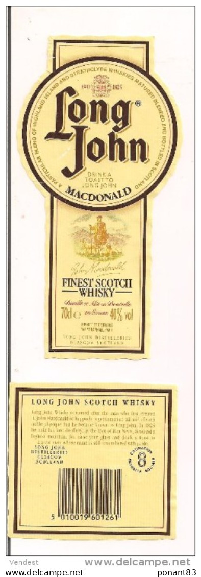 Etiquette Décollée Long John,  Finest  Scotch  Whisky - Ecosse - - Whisky