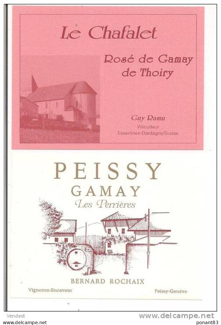 Etiquettes Vin De Suisse: Rosé De Gamay DeThoiry Le Chafalet Et Peissy Les Perrières - - Lots & Sammlungen