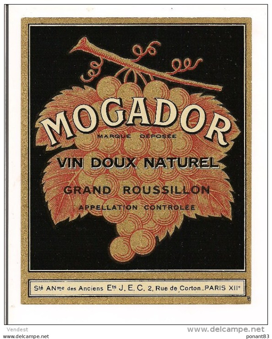 étiquette Grand Roussillon Mogador - Vin Doux Naturel - - Languedoc-Roussillon