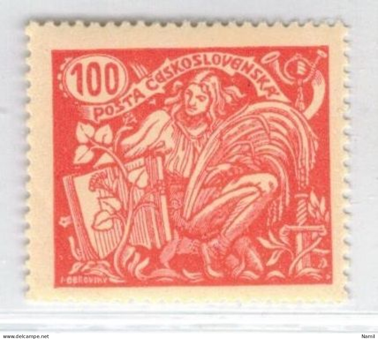 Tchécoslovaquie 1923 Mi 202 B III (Yv 185), (MH)* Trace De Charniere, Dentelé 13 3/4:13 1/2 Type III - Unused Stamps