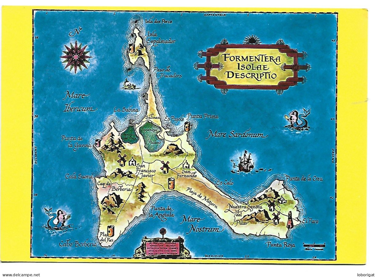 MAPA.-  FORMENTERA / BALEARES.- ( ESPAÑA ) - Formentera