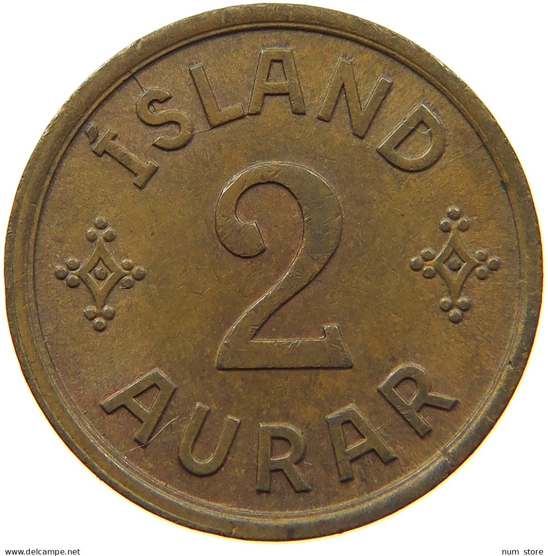 ICELAND 2 AURAR 1942  #MA 065139 - Islandia