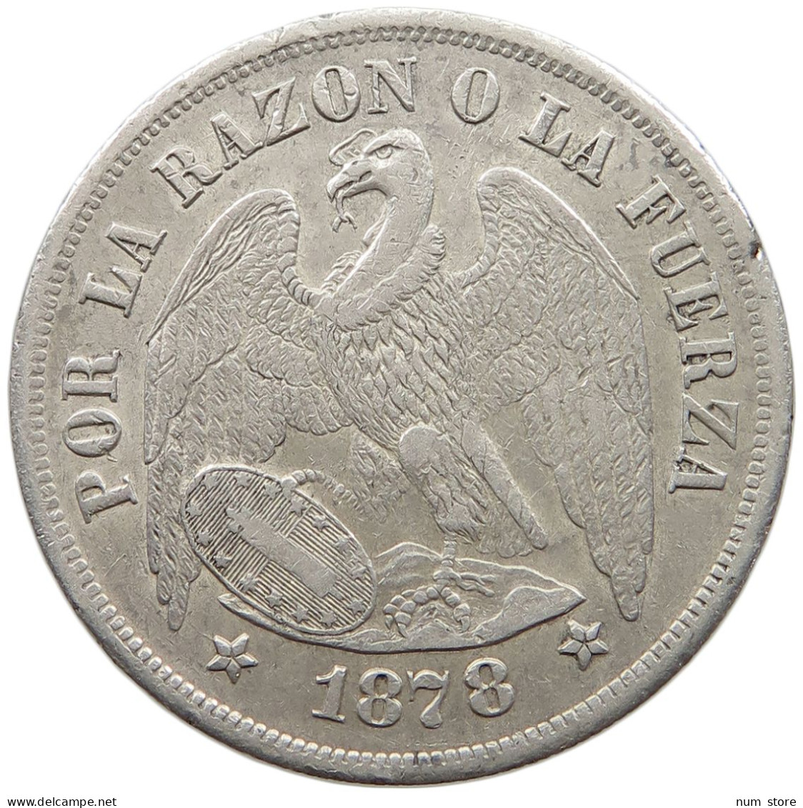 CHILE PESO 1878  #MA 025893 - Chili