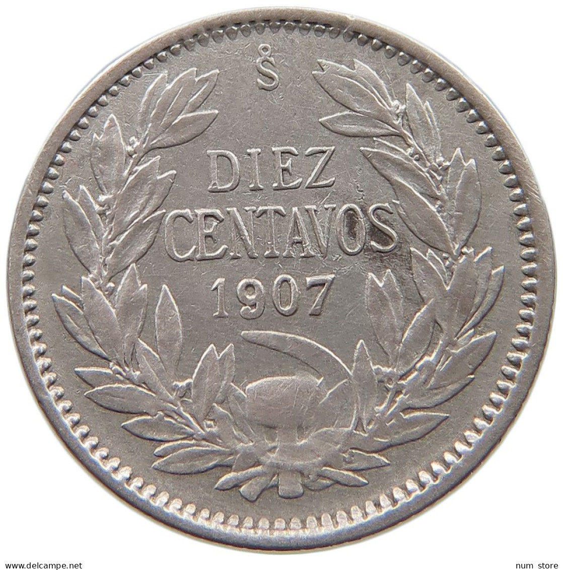 CHILE 10 CENTAVOS 1907  #MA 025215 - Chili