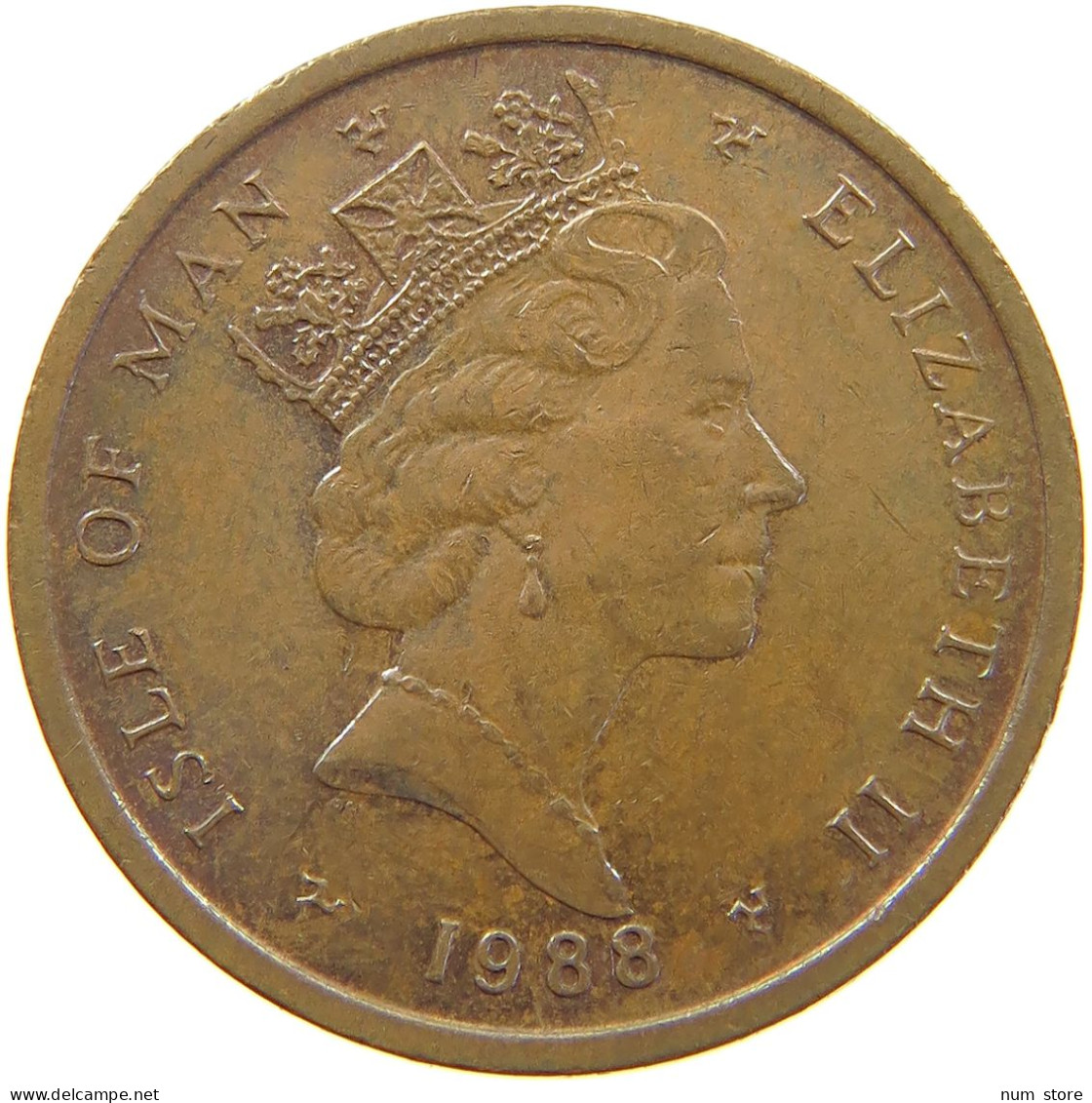 ISLE OF MAN 2 PENCE 1988 ELIZABETH II. (1952-) #MA 064986 - Île De  Man