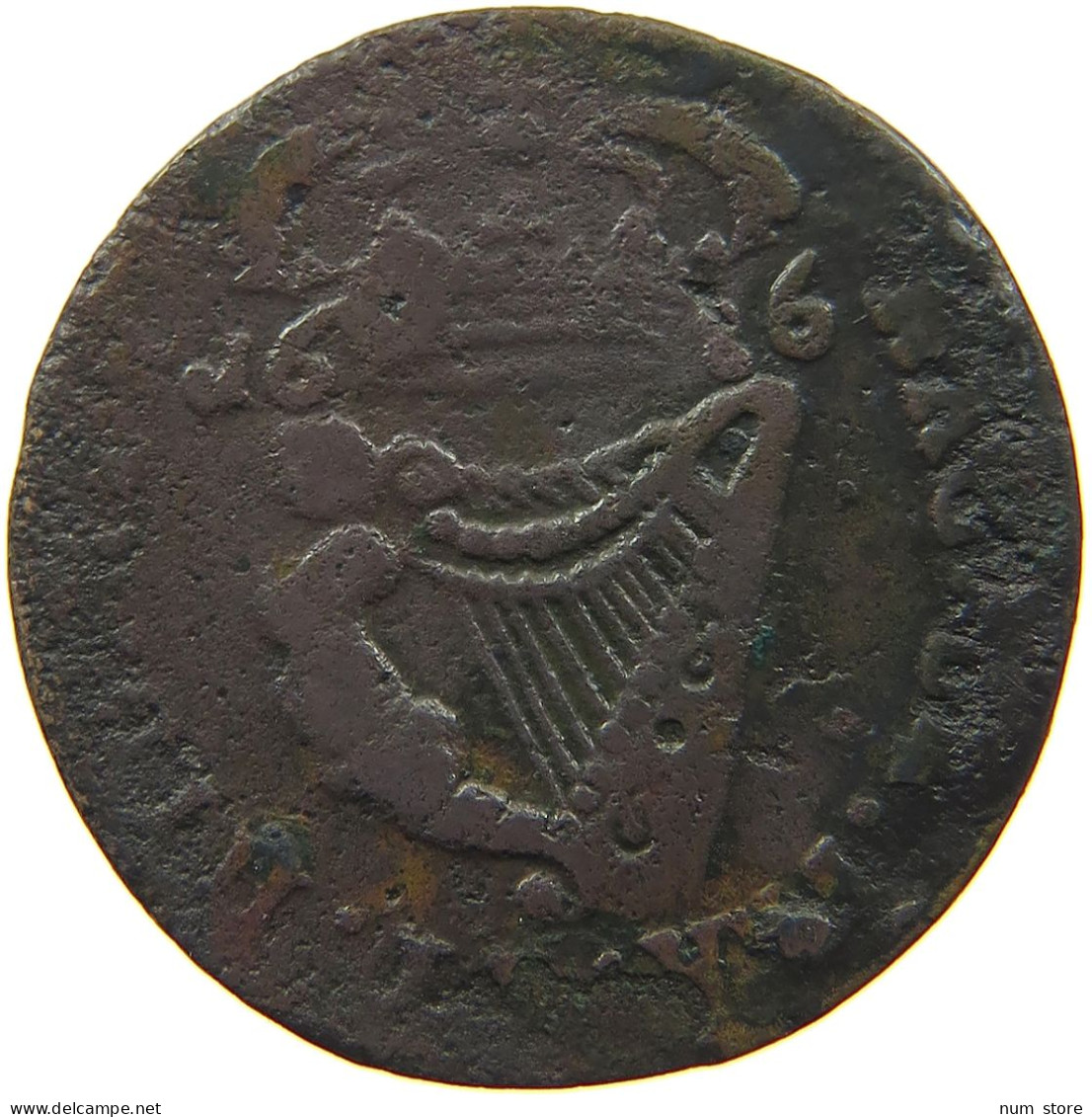 IRELAND 1/2 PENNY HALFPENNY 1686 JAMES II. 1685-1691. #MA 103803 - Irlande