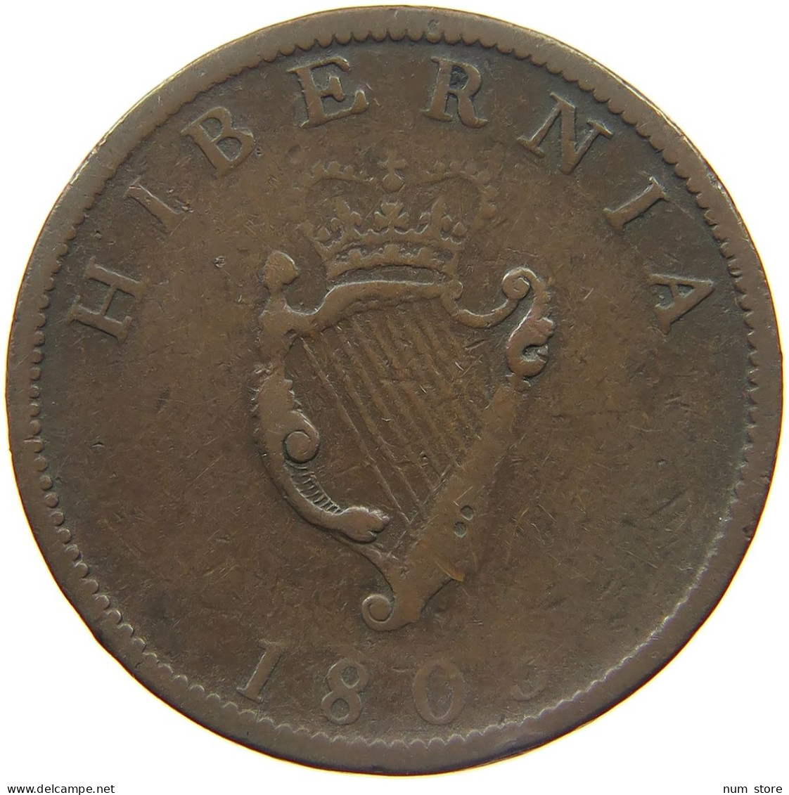 IRELAND 1/2 PENNY 1805 GEORGE III. 1760-1820 #MA 025006 - Irlande