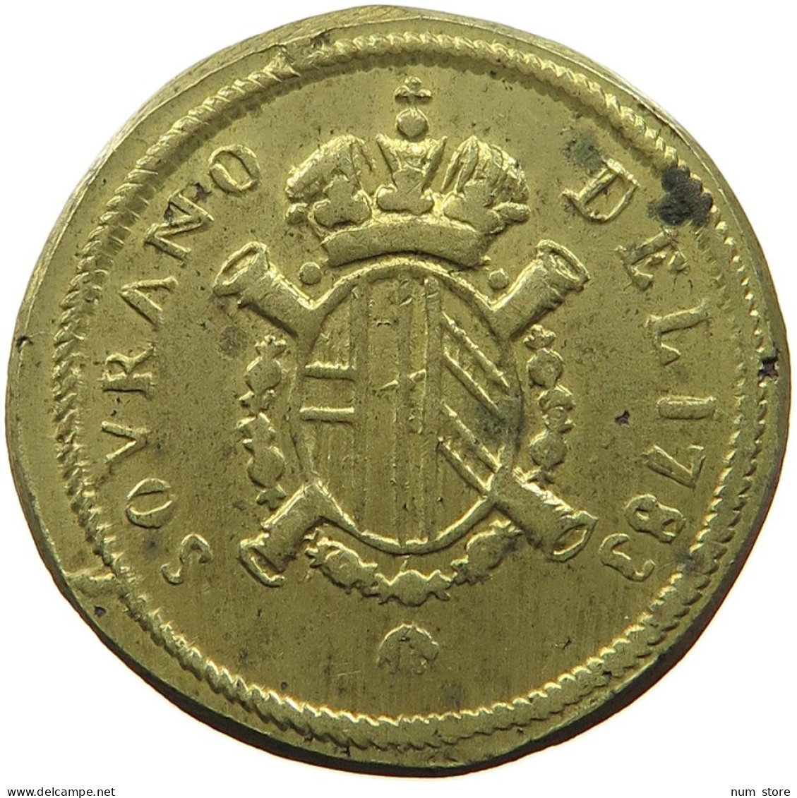 ITALY WEIGHT 1783 SOVRANO 1783 ONE-SIDED WEIGHT #MA 014900 - Other & Unclassified