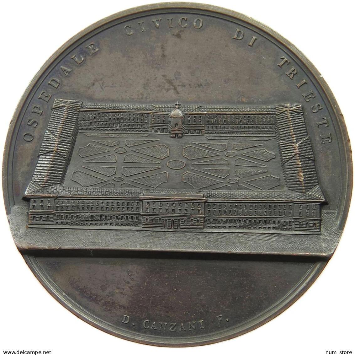 ITALY TRIESTE MEDAILLE 1841 OSPEDALE CIVICO 1841, TRIESTE, DEMETRIO CANZANI, R #MA 012712 - Andere & Zonder Classificatie