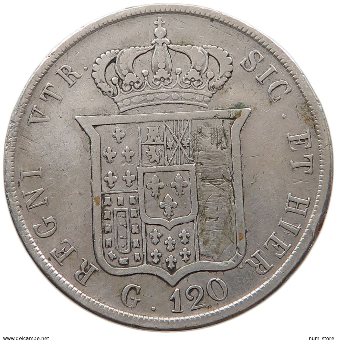 ITALY STATES TWO SICILIES 120 GRANA 1851 FERDINAND II. (1830-1859) #MA 059578 - Beide Siciliën