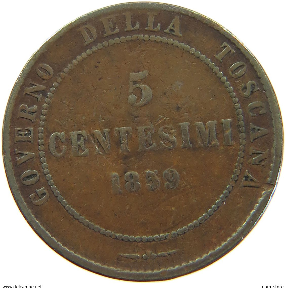 ITALY STATES TUSCANY 5 CENTESIMI 1859  #MA 067780 - Tuscan