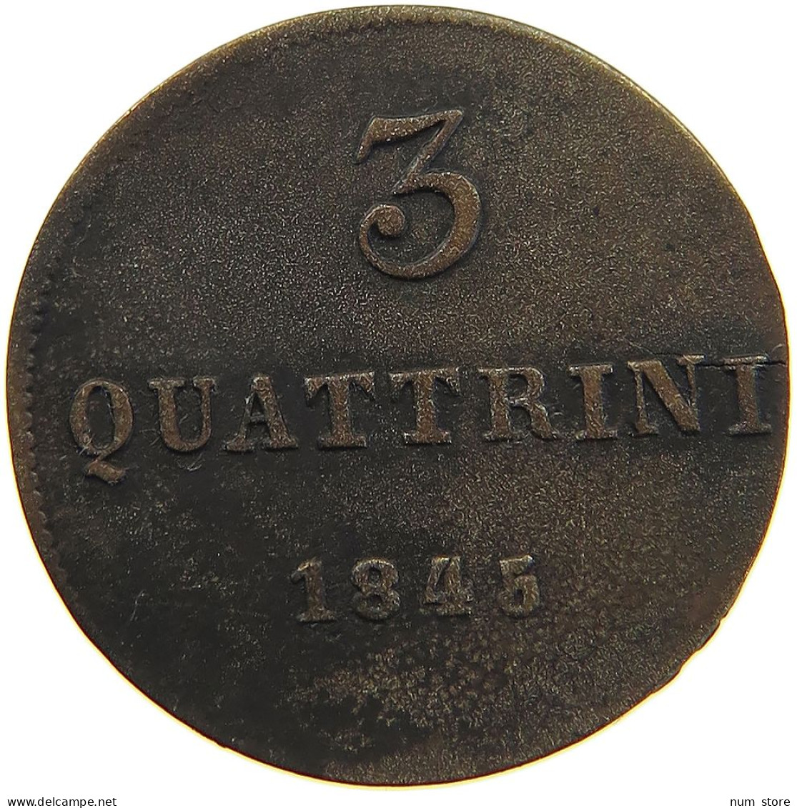 ITALY STATES TUSCANY 3 QUATTRINI 1845 LEOPOLDO II DI LORENA (1824-1859) #MA 103840 - Toscana