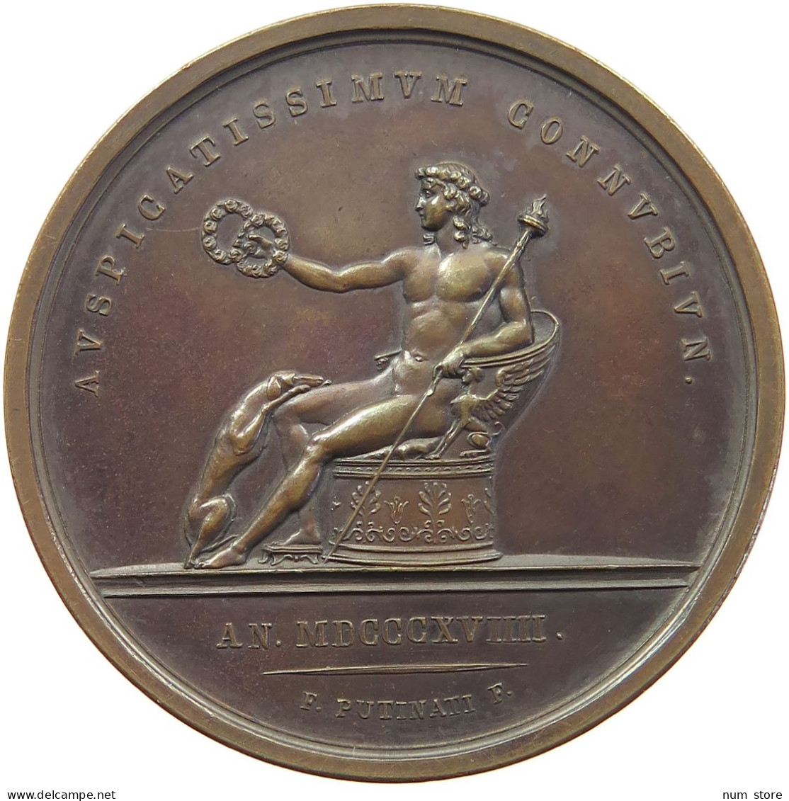 ITALY STATES MILANO MEDAL 1819 MARIA CRISTINA TRIVULZIO (1799-1852) E GIUSEPPE ARCHINTO (1783-1861) PUTINATI #MA 072589 - Andere & Zonder Classificatie