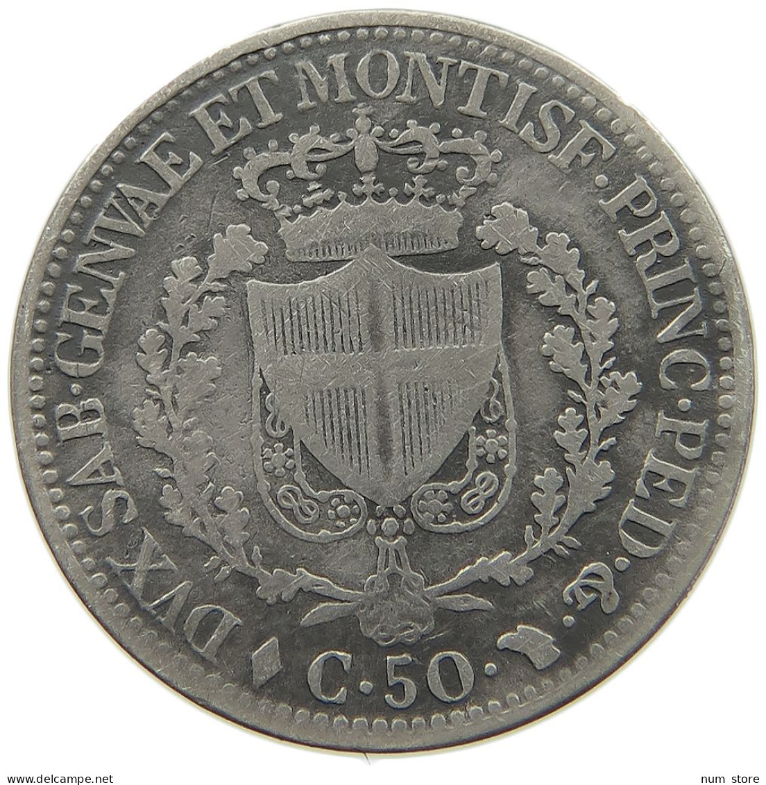 ITALY SARDINIA 50 CENTESIMI 1825 CARLO FELICE #MA 021479 - Piemonte-Sardinië- Italiaanse Savoie