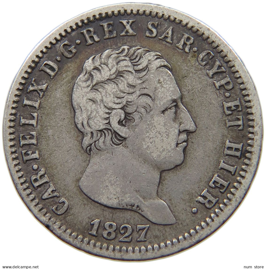 ITALY SARDINIA 2 LIRE 1827 P CARLO FELICE 1821-1831 #MA 024945 - Piemonte-Sardinië- Italiaanse Savoie