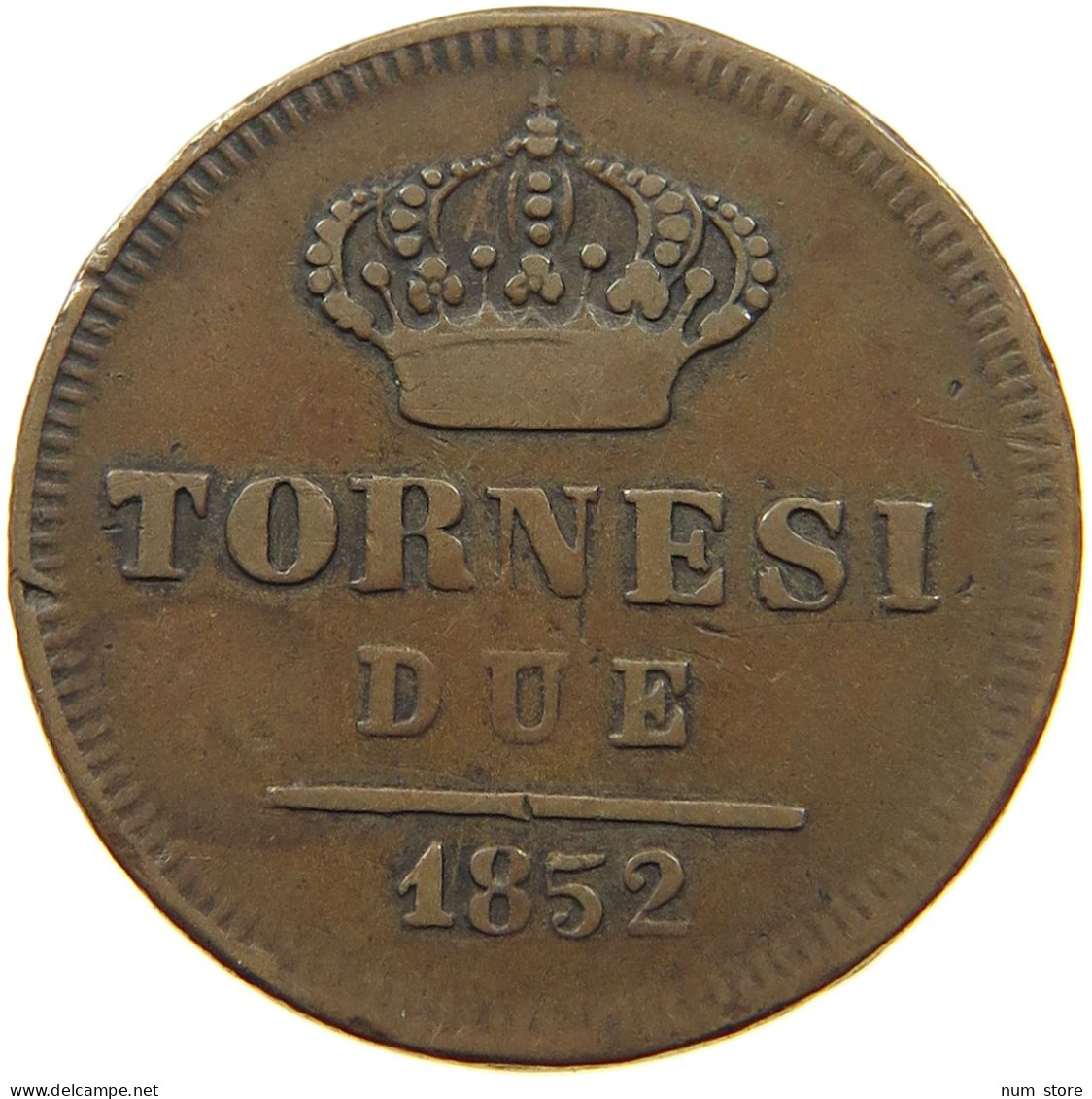 ITALY NEAPEL UND SIZILIEN 2 TORNESI 1852 FERDINAND II #MA 002458 - Naples & Sicile