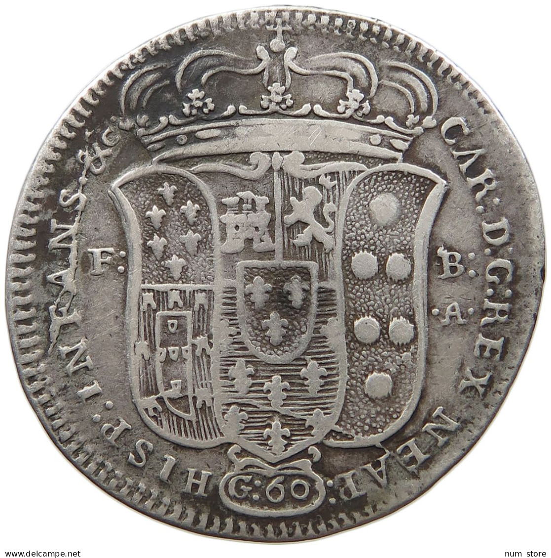 ITALY NAPLES 60 GRANA 1735 CHARLES III DE BOURBON (1734-1759) #MA 024262 - Napels & Sicilië