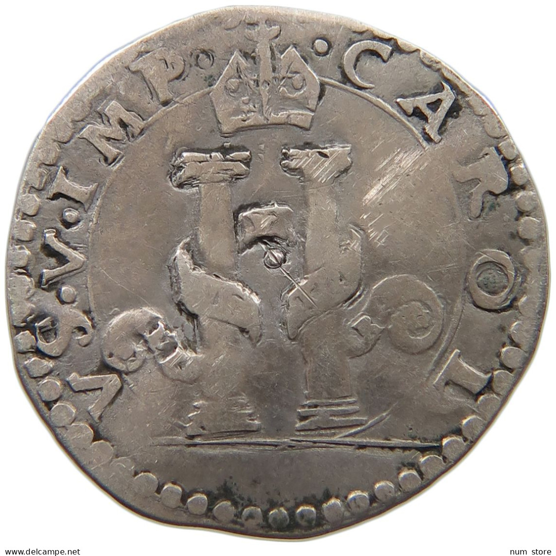 ITALY MILANO AR DENARO DA 8 SOLDI N.D. CARLO V (1516-1556) #MA 025069 - Altri & Non Classificati