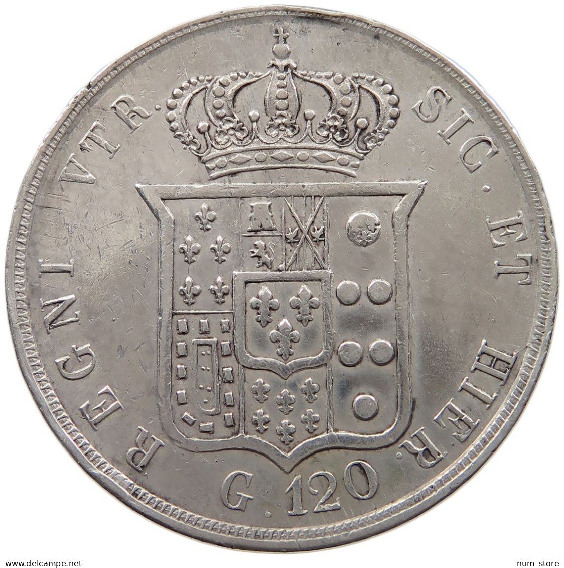 ITALY NAPLES SICILY 120 GRANA 1855 FERNANDO II. #MA 024261 - Napoli & Sicilia