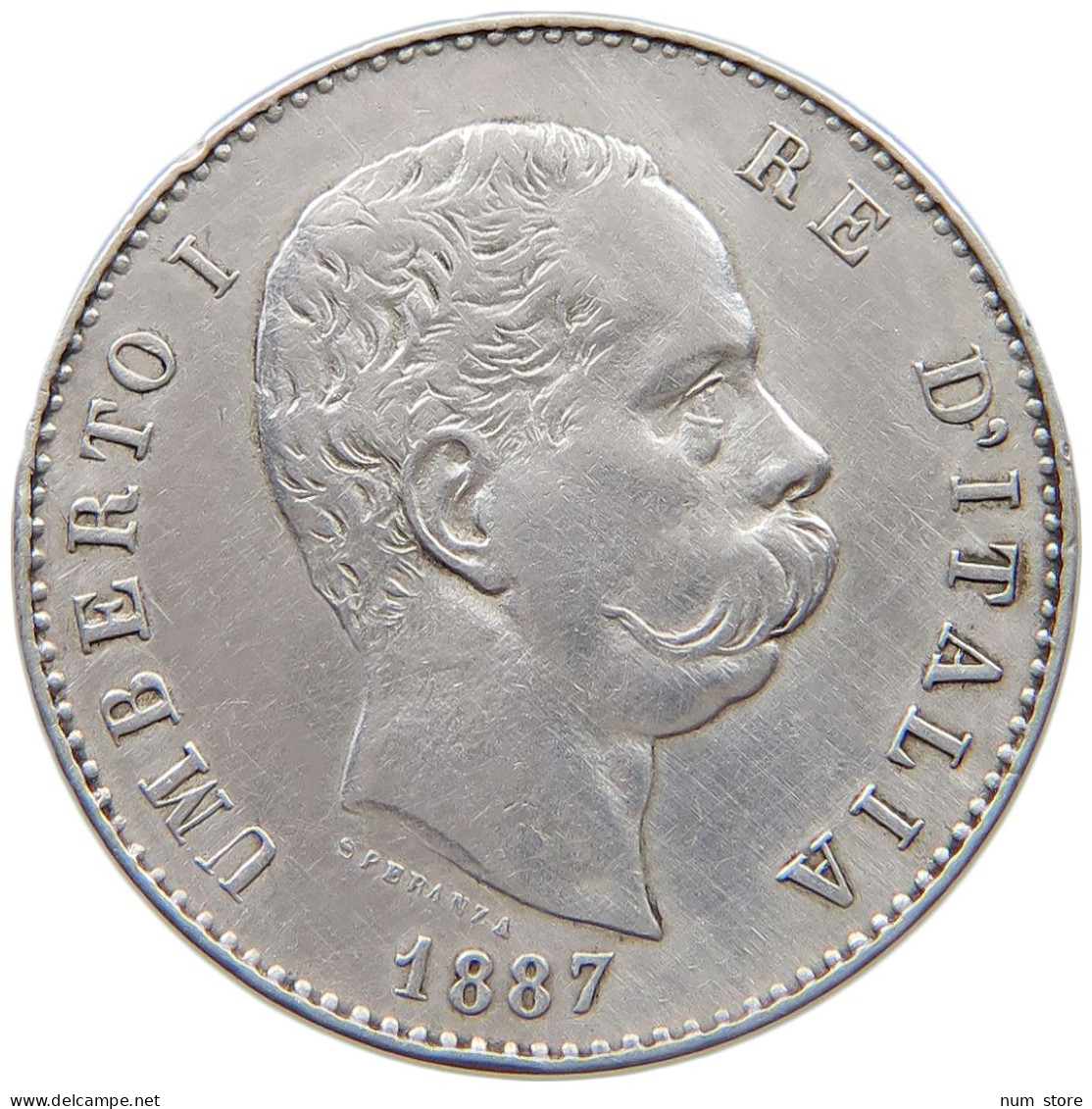 ITALY LIRA 1887 M UMBERTO I. 1878-1900 #MA 024504 - 1878-1900 : Umberto I