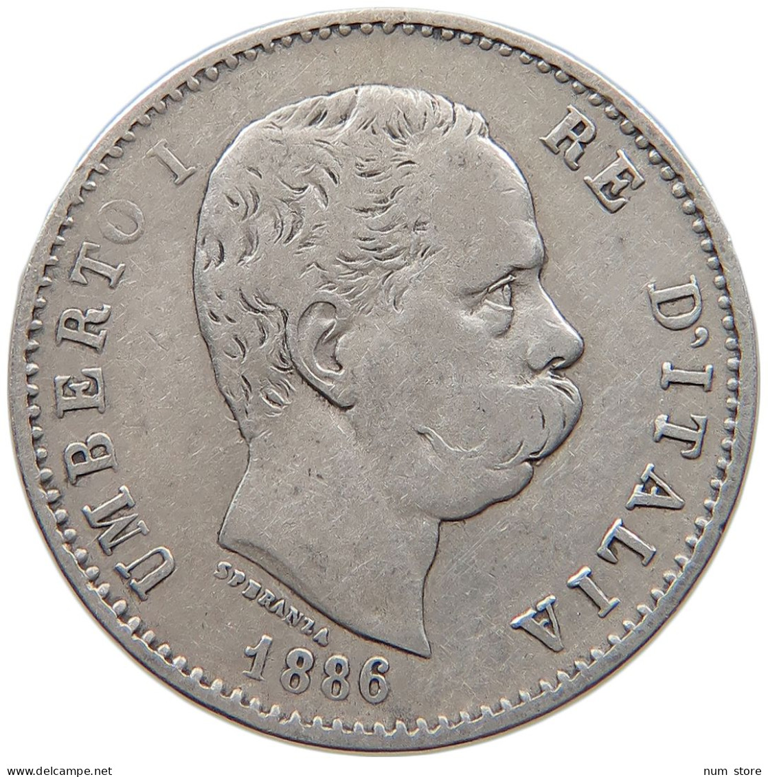 ITALY LIRA 1886 R UMBERTO I. 1878-1900 #MA 068810 - 1878-1900 : Umberto I