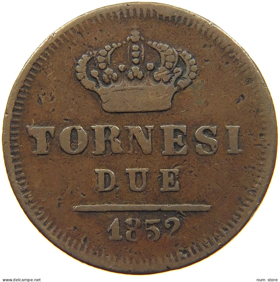 ITALY KINGDOM OF TWO SICILIES 2 TORNESI 1852 FERDINAND II. (1830-1859) #MA 022470 - Deux Siciles