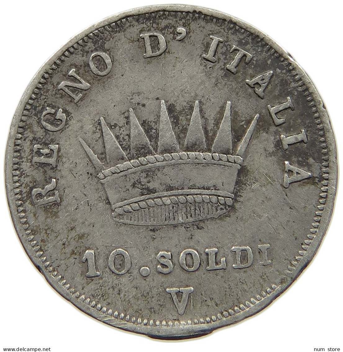 ITALY KINGDOM 10 SOLDI 1813 V NAPOLEON I. #MA 021478 - Napoleonic