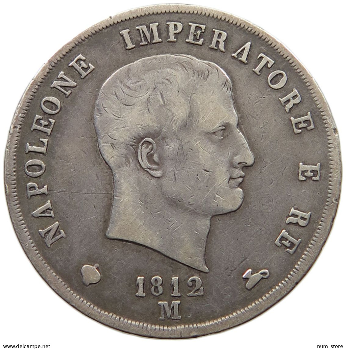 ITALY 5 LIRE 1812 M NAPOLEON I. #MA 008320 - Napoleoniche