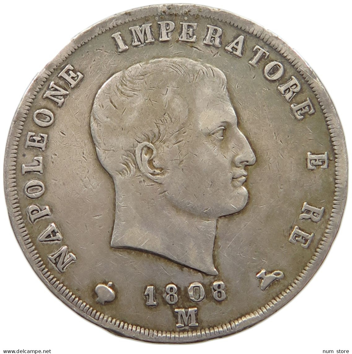 ITALY 5 LIRE 1808 M NAPOLEON I., 1805-1814 #MA 004675 - Napoléonniennes