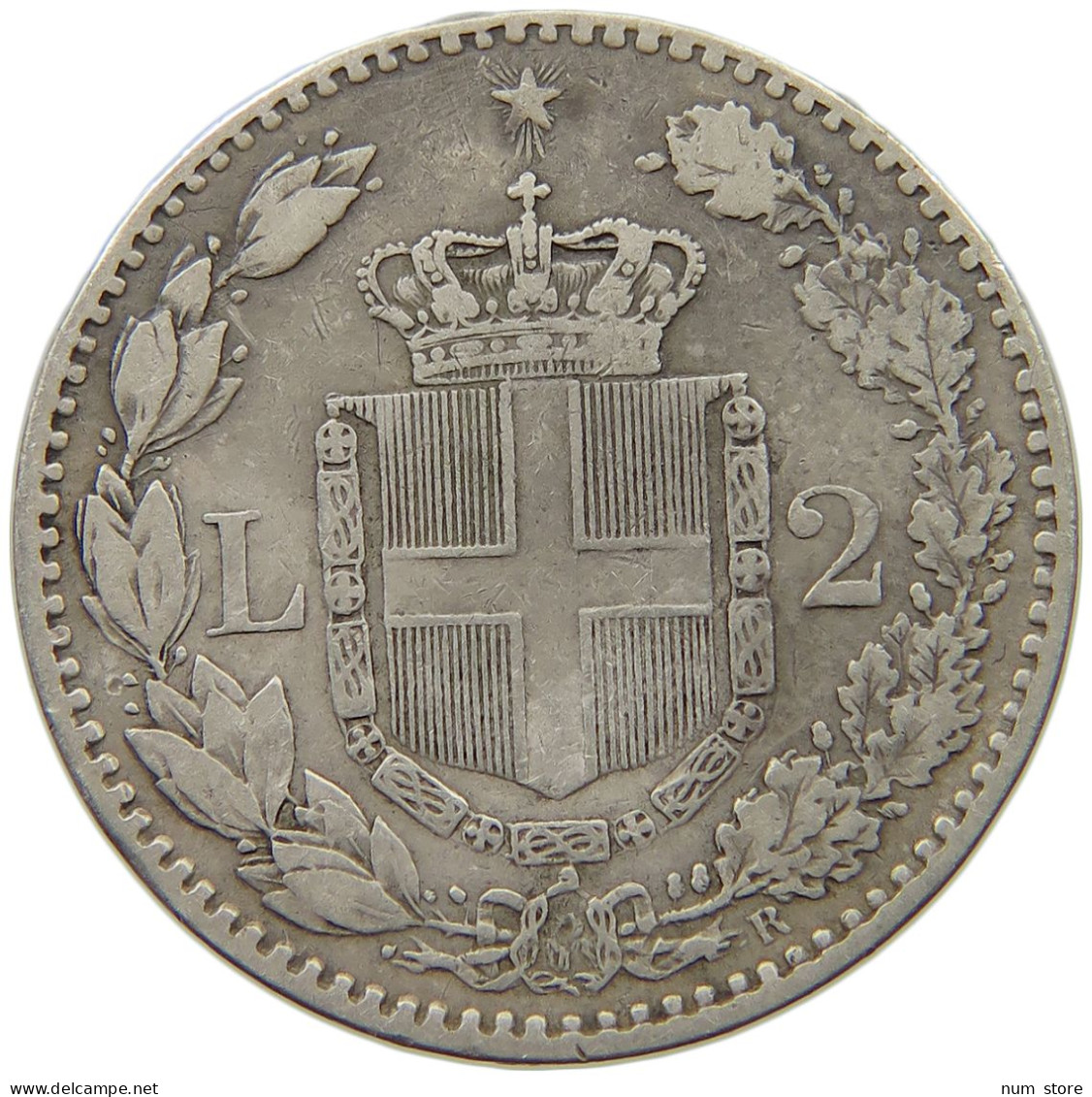 ITALY 2 LIRE 1886 UMBERTO I. 1878-1900 #MA 020935 - 1878-1900 : Umberto I