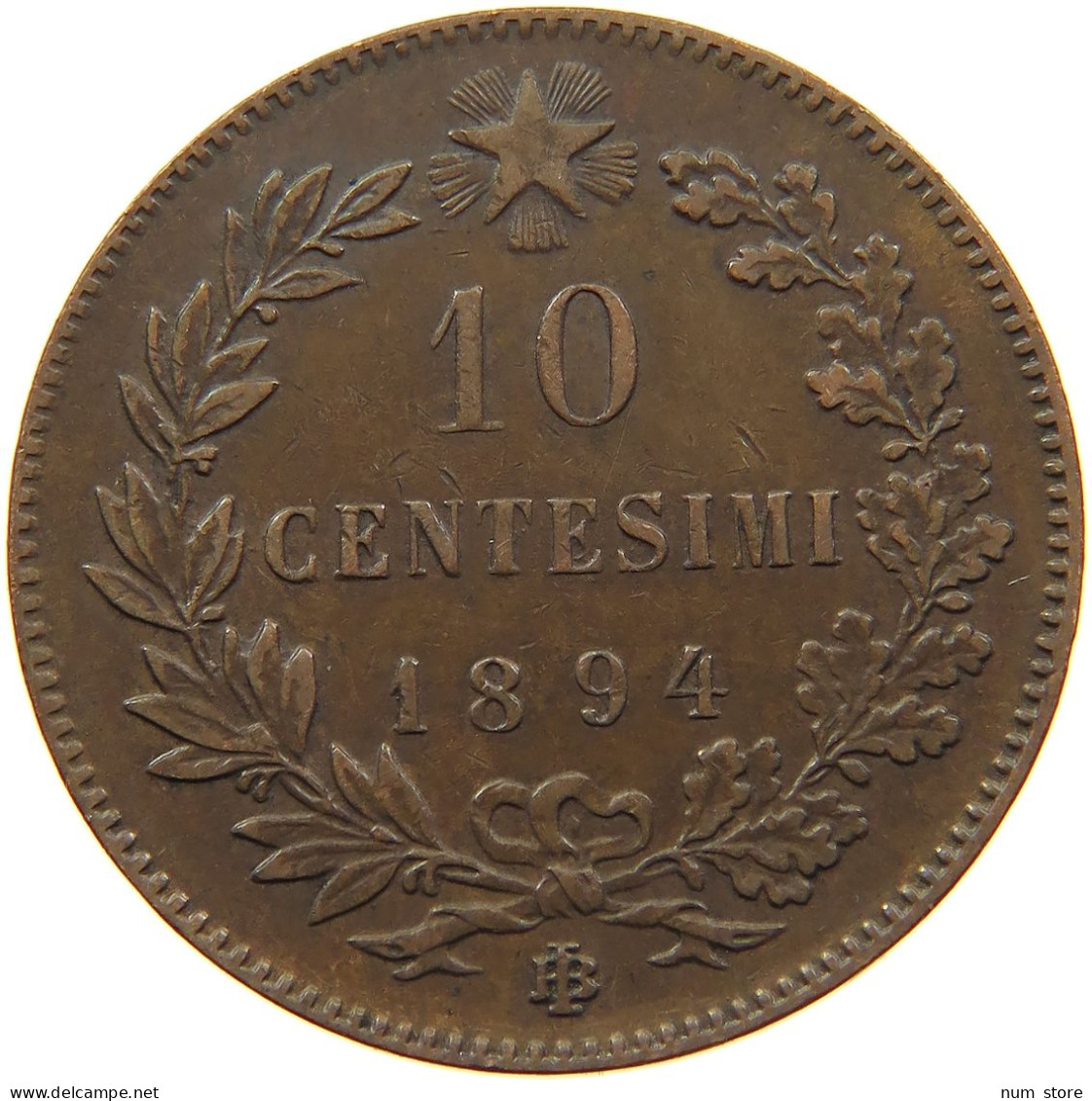 ITALY 10 CENTESIMI 1894 BI UMBERTO I. 1878-1900 #MA 101869 - 1878-1900 : Umberto I