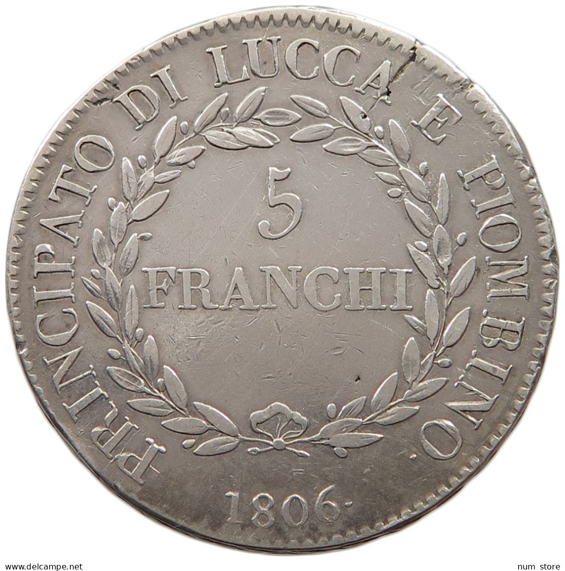 ITALY / LUCCA 5 FRANCHI 1806 FELIX UND ELISA BONAPART 1805-1814 #MA 004755 - Lucca