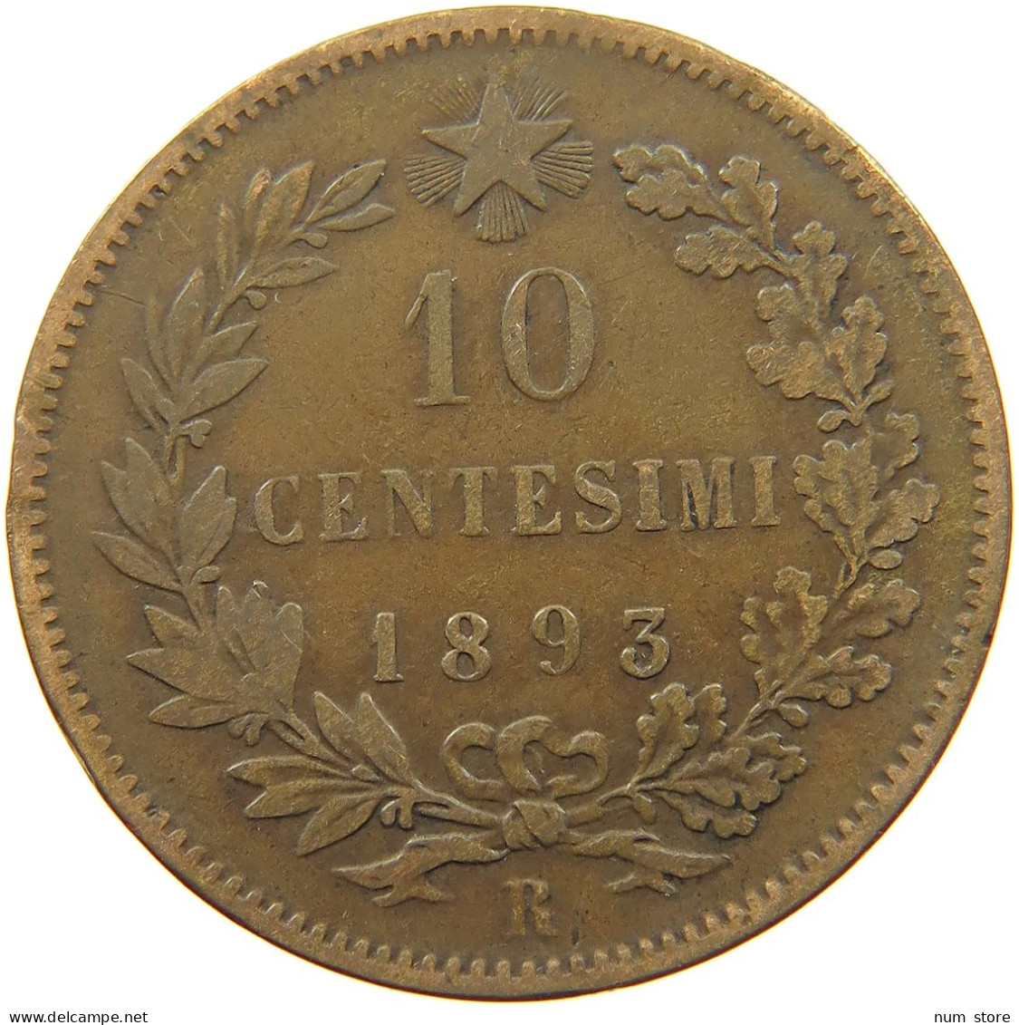 ITALY 10 CENTESIMI 1893 R UMBERTO I. 1878-1900 #MA 101868 - 1878-1900 : Umberto I