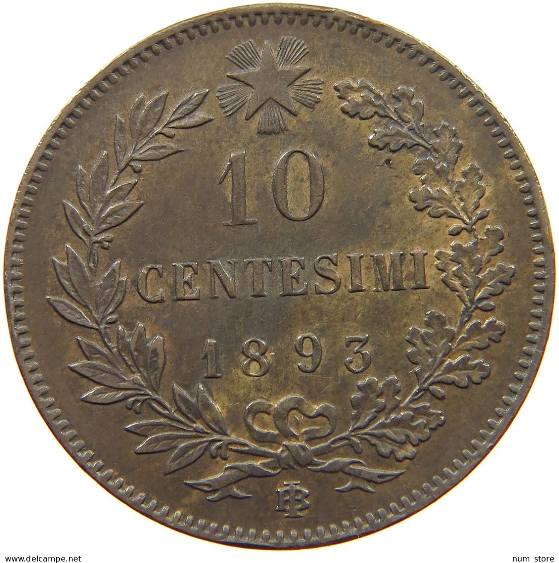 ITALY 10 CENTESIMI 1893 BI UMBERTO I. 1878-1900 #MA 021675 - 1878-1900 : Umberto I.