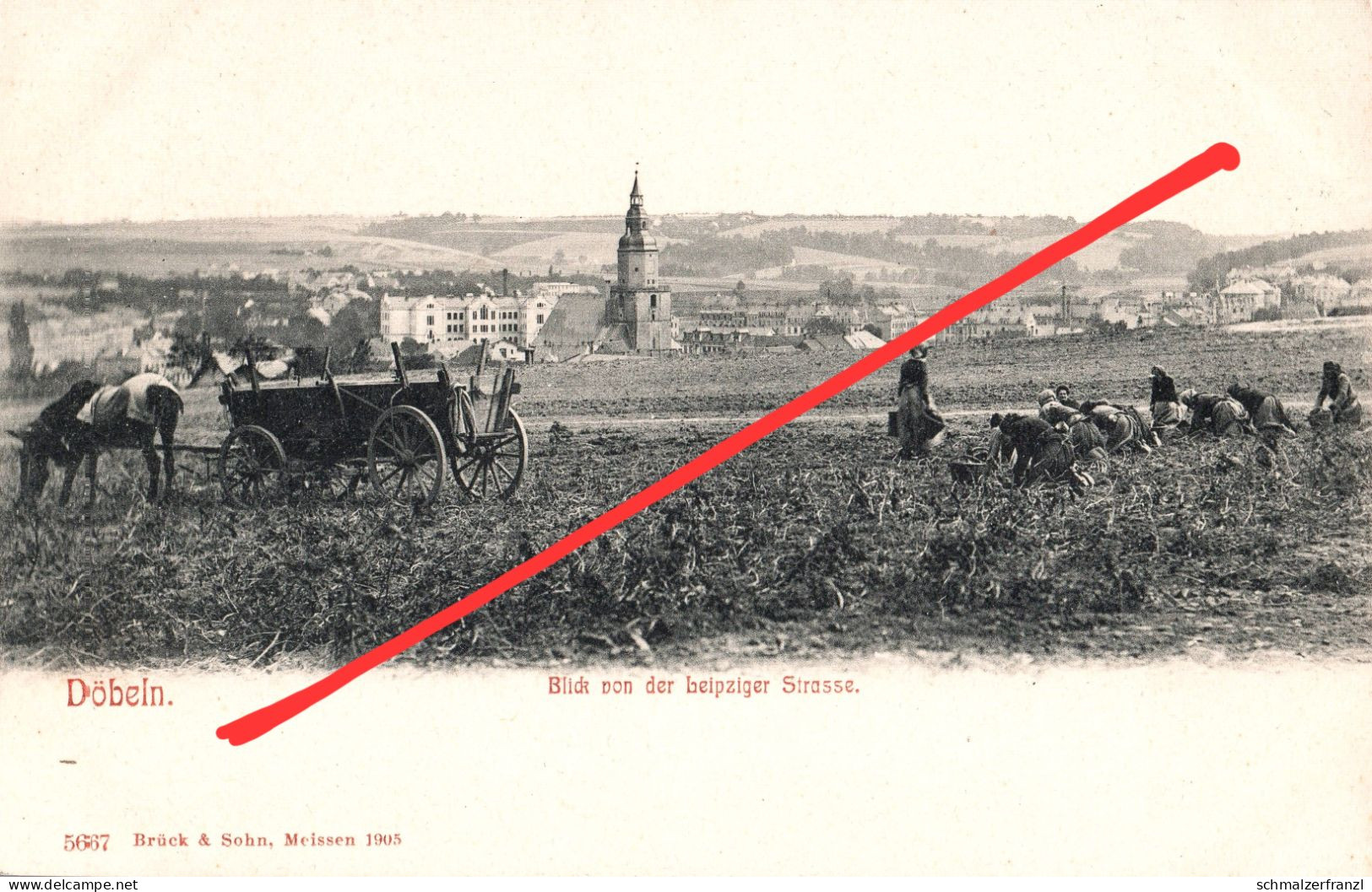 AK Döbeln Blick Von Der Leipziger Straße Klostergut Terassen Terassenstraße Sankt Nicolai Lutherplatz Schlossbergschule - Doebeln