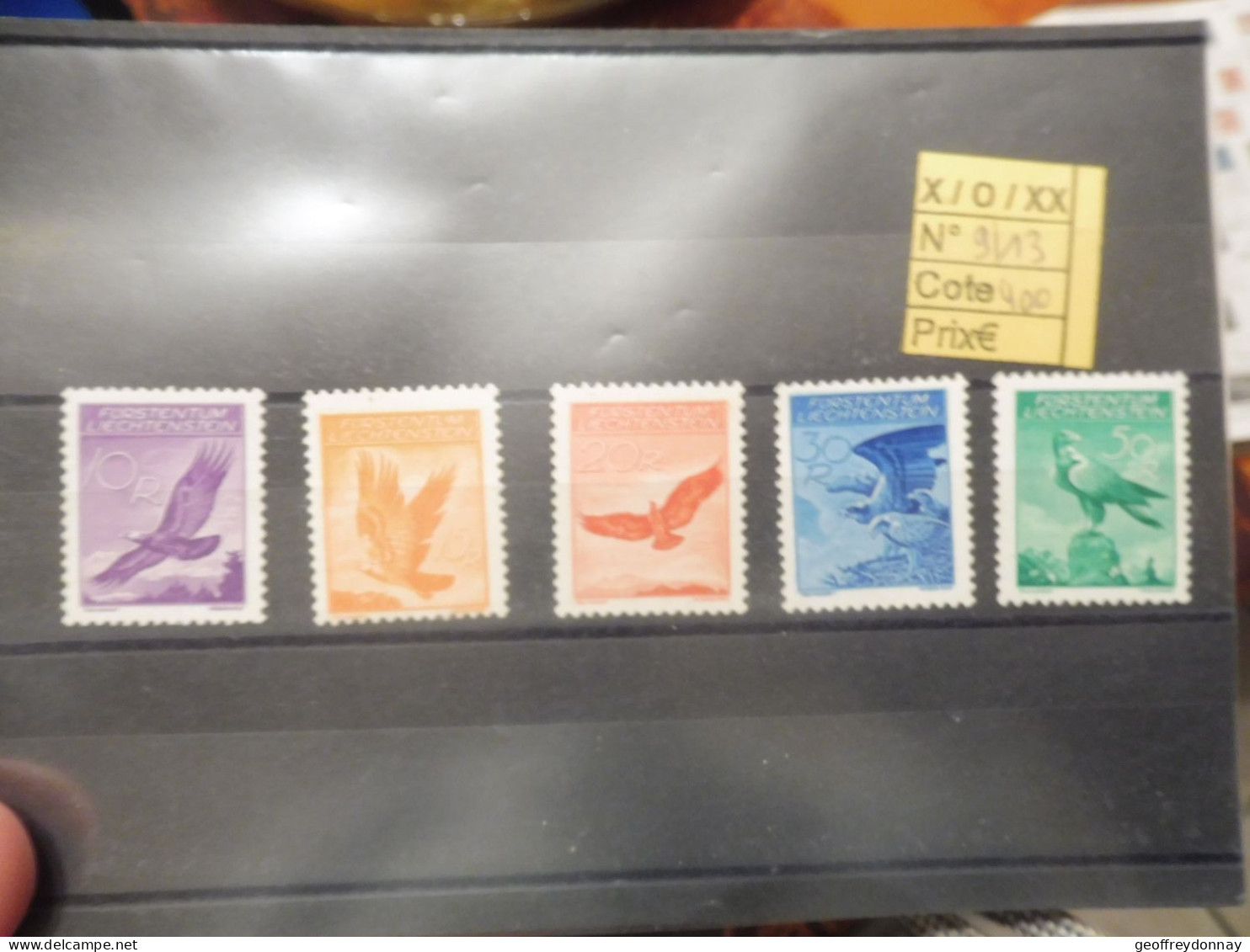 Liechtenstein Furstentum Pa Poste Aerienne Luchtpost 9/13 Neuf Mnh ** Perfect Parfait  1934 Rapaces  Aigle - Air Post