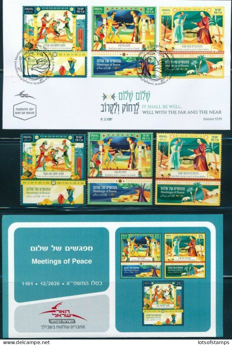 ISRAEL 2020 BIBLE - MEETINGS OF PEACE STAMP MNH + FDC +POSTAL SERVICE BULITEEN - Unused Stamps