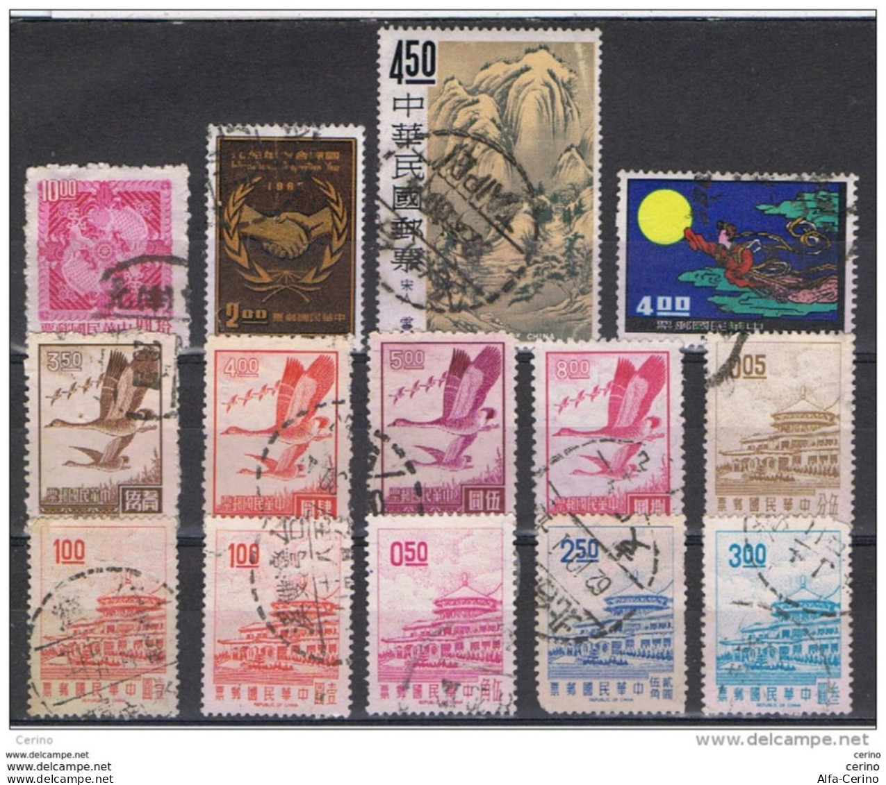 TAIWAN:  1965/68  DIFFERENTS  -  14  USED  STAMPS  -  YV/TELL. 510//594 A - Usati