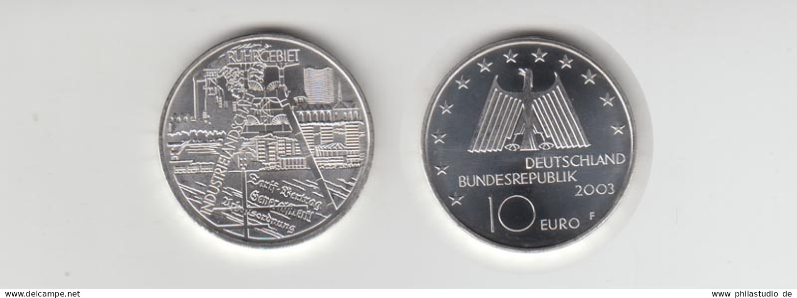 Silbermünze 10 Euro Stempelglanz 2003 Ruhrgebiet - Andere - Europa