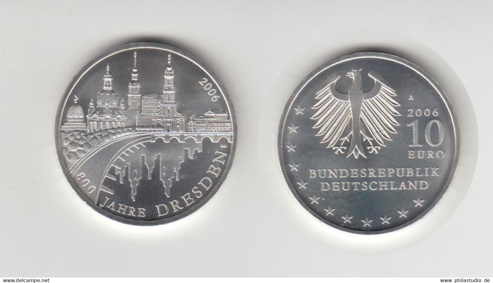 Silbermünze 10 Euro Stempelglanz 2006 800 Jahre Dresden - Autres – Europe