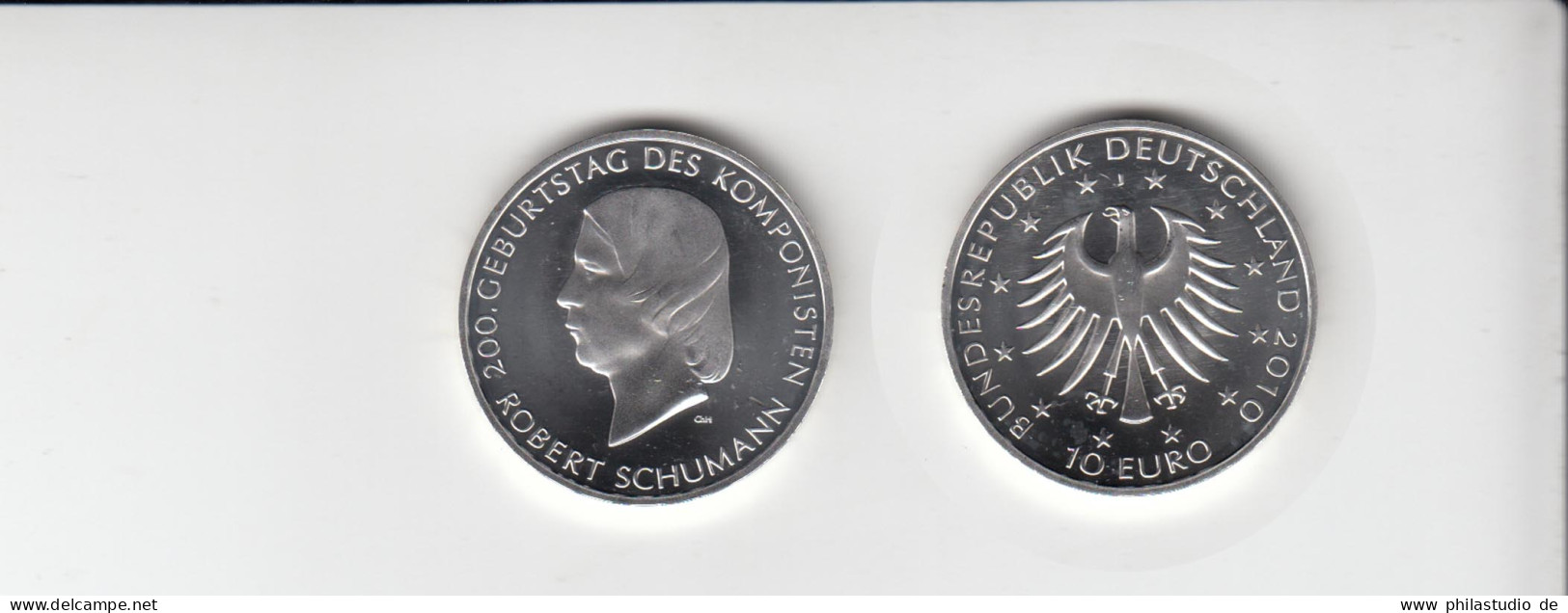 Silbermünze 10 Euro Stempelglanz 2010 Robert Schumann - Andere - Europa