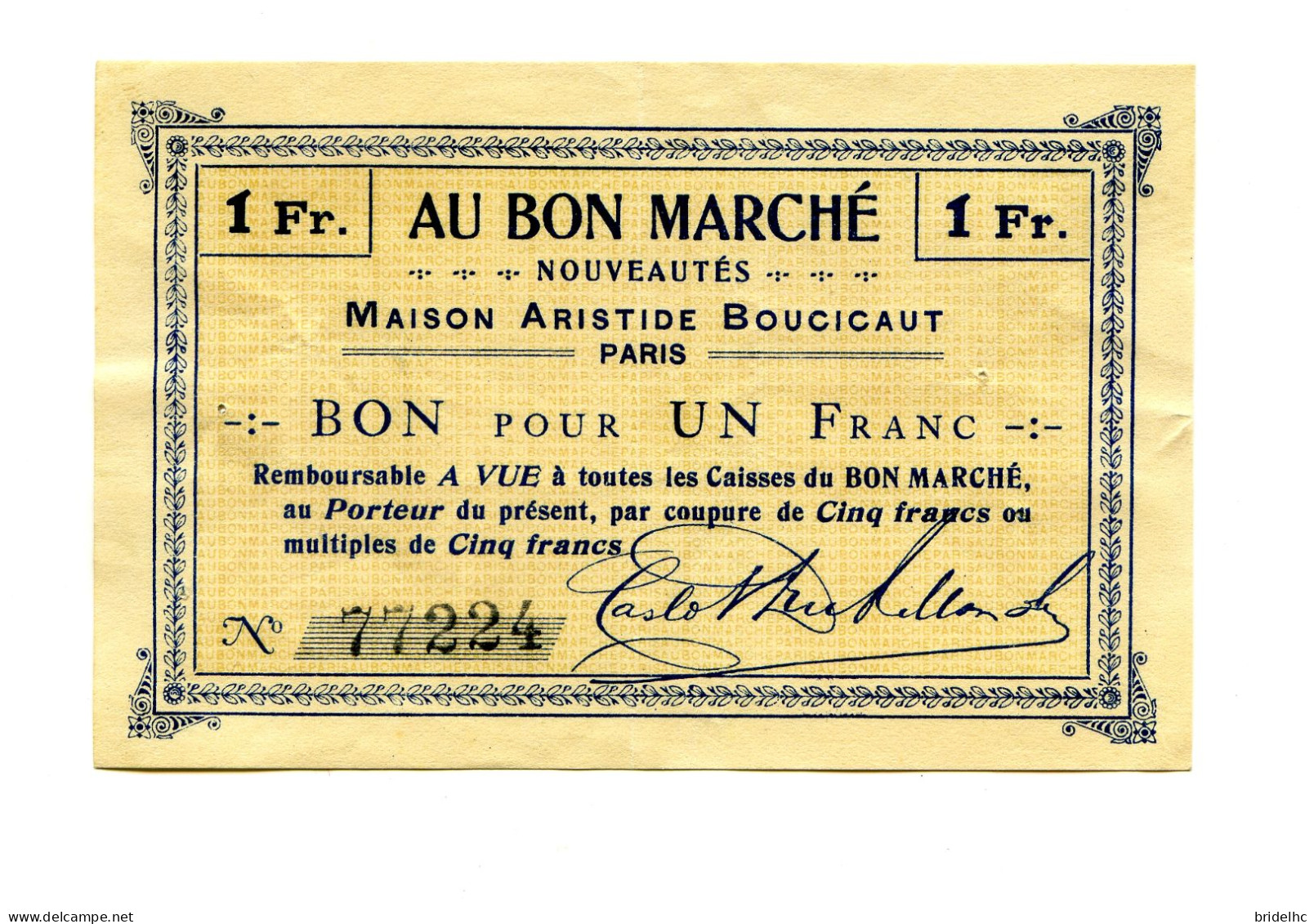 1 Franc Au Bon Marché - Notgeld
