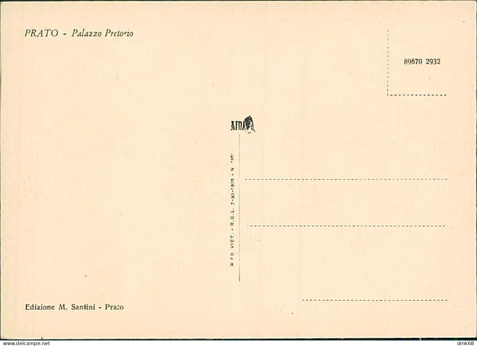 PRATO - PALAZZO PRETORIO - EDIZIONE SANTINI - 1940s (18838) - Prato