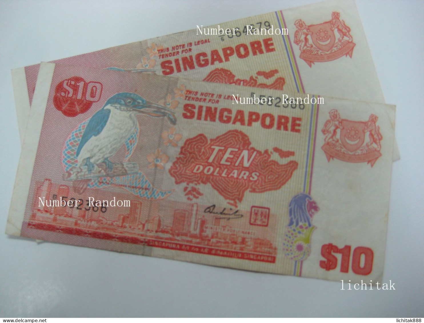 SINGAPORE $10  BANKNOTE (ND)  BIRD SERIES , €12/pc USED CONDITION Number Random - Singapur