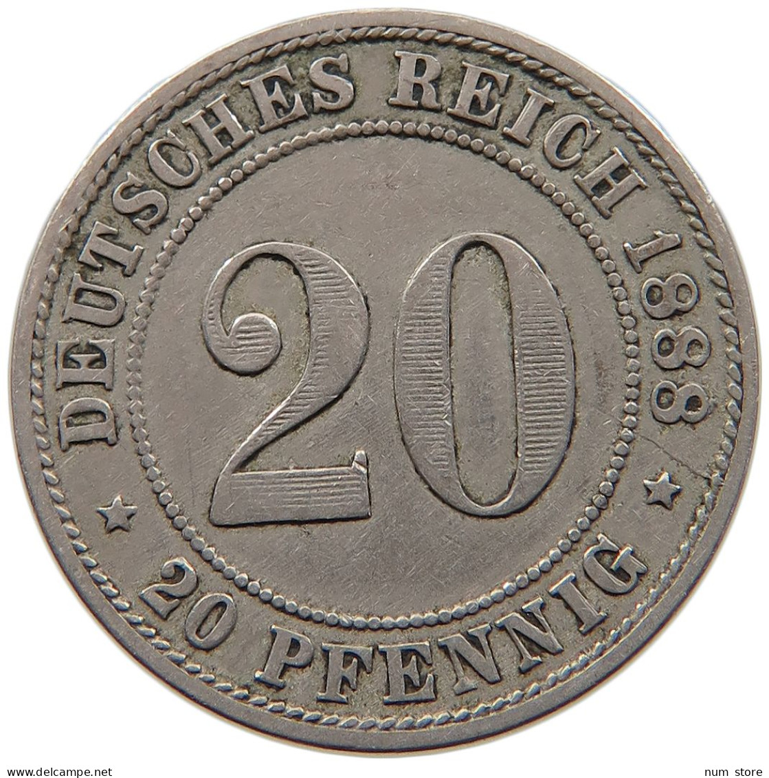 KAISERREICH 20 PFENNIG 1888 D  #MA 099697 - 20 Pfennig